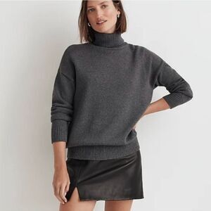 Madewell 100% Cotton Gray Charcoal Turtleneck Sweater Size S